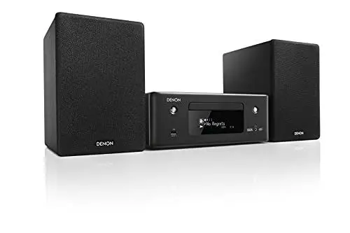 Produktbild: Denon CEOL N-11DAB Kompaktanlage, HiFi Verstärker mit Lautsprechern, CD-Player, Musikstreaming, HEOS Multiroom, Bluetooth, WLAN, AirPlay 2, Alexa Kompatibel, 2 Optische TV-Eingänge, DAB+ Radio