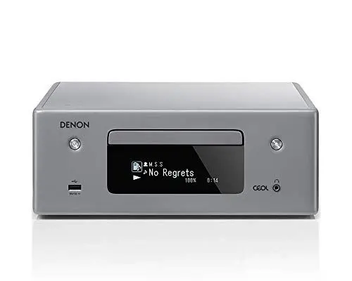 Produktbild: Denon RCD N10 Kompaktanlage, HiFi Verstärker, CD Player, Internetradio, Musikstreaming, HEOS Multiroom, Bluetoothund WLAN, AirPlay 2, Alexa Kompatibel, 2 Optische TV Eingänge, Ohne Lautsprecher, Grau