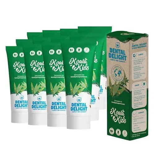 Produktbild: DENTAL DELIGHT Koala Kiss Zahnpasta, Vegane Zahnpasta mit Geschmack, Zahncreme (Eukalyptus, 12er Pack)