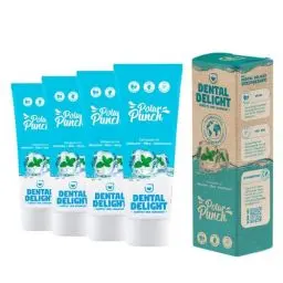 Produktbild: DENTAL DELIGHT Polar Punch Zahnpasta, Vegane Zahnpasta mit Geschmack, Zahncreme (Minze, 4er Pack)