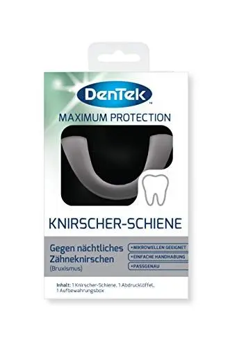 Produktbild: DenTek Knirscher-Schiene gegen nächtlichen Bruxismus - Zahnschutz bei Zähneknirschen - Aufbissschiene für den Oberkiefer - Zahnschiene BPA & Latex frei - mit Aufbewahrungsbox