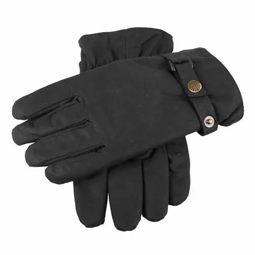 Produktbild: Dents Handschuhe Herren Schwarz Exmoor Gewachste Baumwolle M