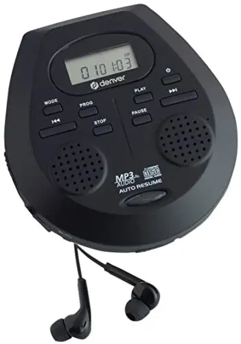 Produktbild: Denver DMP-395B Tragbarer CD-Player CD, CD-R, CD-RW, MP3 Inkl. Lautsprecherbox Schwarz