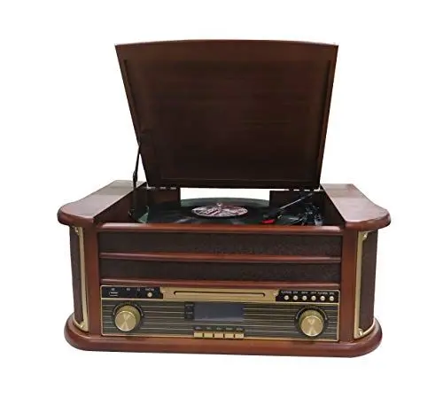 Produktbild: Denver MRD-51 DAB+, FM/AM Radio mit CD-, Kasetten- und Plattenspieler, Holzoptik