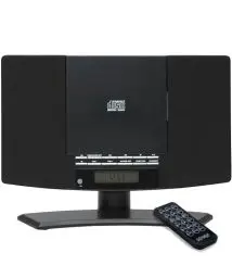 Produktbild: Denver Musik-Center (vertikaler CD-Player mit LCD-Display, AUX-In, Wandhalterung, Weckerradio) schwarz