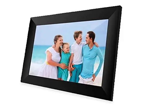 Produktbild: Denver PFF-1024BLACK Digitaler Bilderrahmen 25,7 cm (10,1 Zoll) mit Wi-Fi, Timer, Foto-Software zum Versenden von Fotos von der mobilen App auf den Rahmen, Auflösung: 1280 x 800 cm, Schwarz