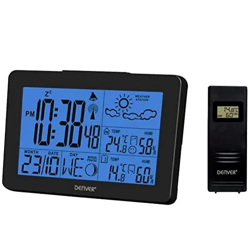 Produktbild: Denver Wetterstation 'WS-530' mit Außensensor, Alarmfunktion, sowie Messung von Temperatur und Luftfeuchtigkeit, schwarz