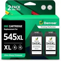 Produktbild: Denvoer PG-545 XL PG 545XL Schwarz Ersatz für Canon 545 XL Schwarz für Canon Druckerpatronen 545 für Canon PIXMA TS3350 TS3450 MX495 TR4550 TR4650 TS3451 TS3351 TS3355 TS3150 TS3452 TR4651(2 Schwarz)