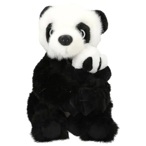 Produktbild: Depesche 12800 TOPModel - Plüschtier Panda Mama und Baby, mit weichem Fell in Schwarz-Weiß und Klettverschluss an den Händen des großen Kuscheltiers