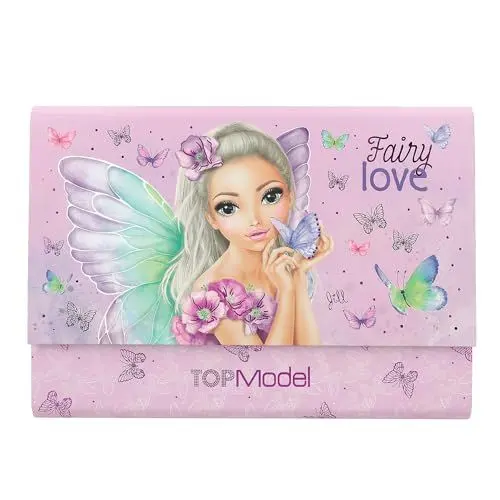 Produktbild: Depesche 12974 TOPModel Fairy Love - Briefpapier Set in lila Fächermappe, mit Model Motiv und Schmetterlingen, inkl. 24 Briefblättern in 3 Designs und 18 Umschlägen