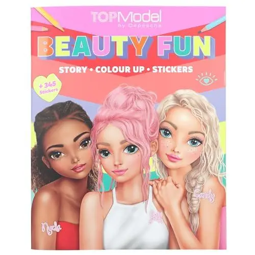 Produktbild: Depesche 13137 TOPModel Beauty Fun - Malbuch mit 36 Seiten zum Gestalten von Model-Motiven, inkl. 3 Doppelseiten Aufkleber