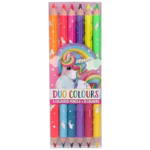 Produktbild: Depesche 6243 Duo Buntstifte im Ylvi & the Minimoomis Design, 6 Stifte mit je 2 Farben