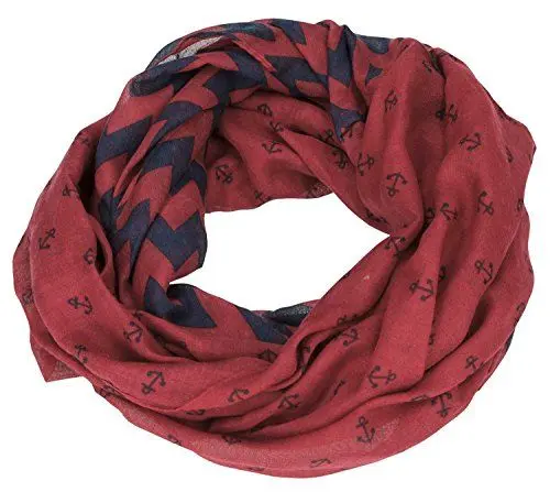 Produktbild: Depesche 8790 - Loopschal Top Model, dunkelrot mit Ankern