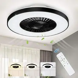 Produktbild: Depuley LED Deckenventilator mit Lampe, Moderne Invisible Fan Deckenleuchte, Dimmbar Ventilator mit Beleuchtung, Einstellbare Deckenlampe mit Fernbedienung für Schlafzimmer Wohnzimmer