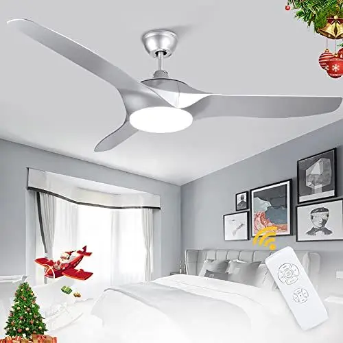 Produktbild: Depuley LED Deckenventilator mit Leuchte, 58W Super Leise Ventilator mit 18W Dimmbar Licht und Timer, Einstellbare Windgeschwindigkeit, Deckenleuchte Modern, Farbwechsel für Schlafzimmer