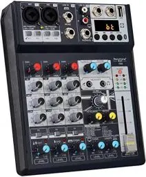 Produktbild: Depusheng DE8 Audio mischer 8 Kanal professional DJ Sound Controller Schnittstelle mit USB Soundkarte für PC Aufnahme XLR Mikrofonbuchse 5V USB Stromanschluss FX 16-Bit-DSP
