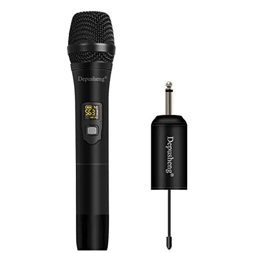 Produktbild: Depusheng W1 UHF drahtloses Mikrofon System Dynamisches Handmikrofon verwendet für Karaoke und Familientreffen durch Mischpulte PA Systeme