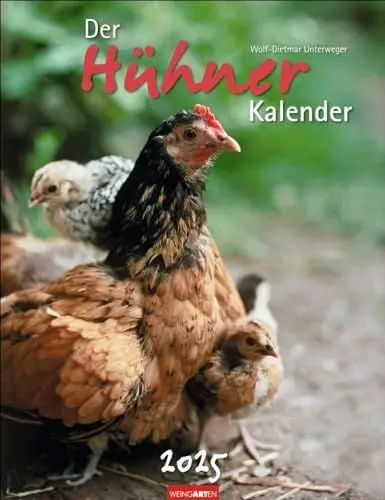 Produktbild: Der Hühnerkalender 2025: Wandkalender 2025 mit Hühnerfotos des bekannten Naturfotografen Wolf-Dietmar Unterweger. Tier-Kalender 2025 mit idyllischem Bauernhofflair. (Tierkalender Weingarten)