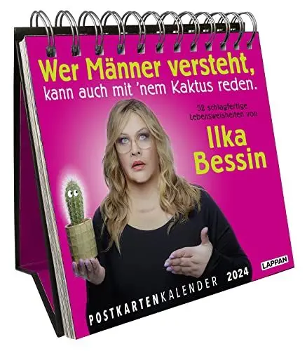 Produktbild: Der Ilka Bessin-Postkartenkalender 2024 - 52 schlagfertige Lebensweisheiten für das ganze Jahr: Wochenkalender zum Aufstellen | Tischkalender mit Spiralbindung und 53 Postkarten zum Heraustrennen