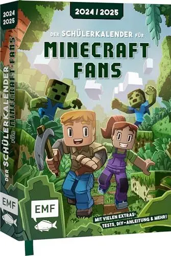Produktbild: Der Schülerkalender für Minecraft-Fans 2024/2025: Das School-Guidebook mit vielen Extras: Tests, DIY-Anleitung für eine echte Fackel und vieles mehr!