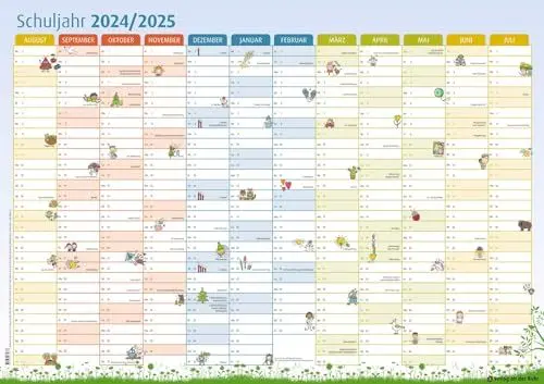 Produktbild: Der Schuljahres-Wandkalender 2024/2025, A1: Für Klassenzimmer, Lehrerzimmer & Co.