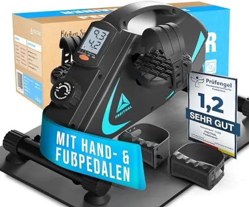 Produktbild: Gelenkschonender Pedaltrainer für Senioren (TESTSIEGER) - Pedaltrainer für Zuhause - Beintrainer - Mini Heimtrainer Senioren - Deskbike - Tischfahrrad - Schreibtisch Fahrrad - Beintrainer im sitzen