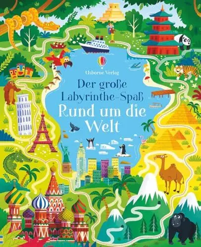Produktbild: Der große Labyrinthe-Spaß: Rund um die Welt (Usborne Labyrinthe-Bücher)