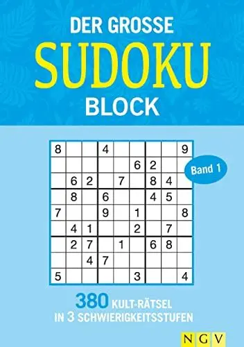 Produktbild: Der große Sudokublock Band 1: 380 Kulträtsel in 3 Schwierigkeitsstufen