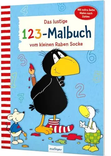 Produktbild: Der kleine Rabe Socke: Das lustige 1 2 3 – Malbuch vom kleinen Raben Socke: Mit extra Seite: Malen nach Zahlen