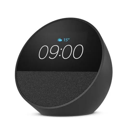Produktbild: Amazon Echo Spot (2024), smarter Wecker mit sattem Klang und Alexa, Schwarz