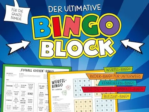 Produktbild: Der ultimative Bingo-Block für die ganze Familie: Würfel-Bingo, Bilder-Bingo, Bullshit-Bingo und viele mehr
