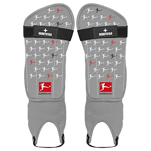 Produktbild: Derbystar Unisex Jugend Bundesliga v22 Schienbeinschützer, Grau Schwarz Rot, XS