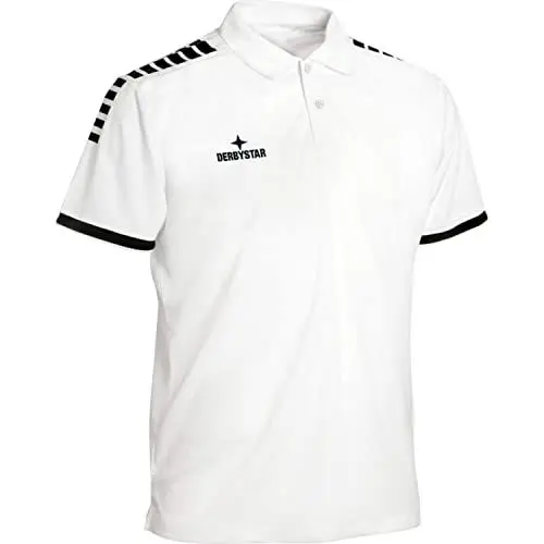 Produktbild: Derbystar Herren Primo Polohemd, Weiss Schwarz, XXL EU