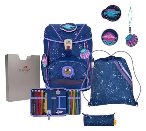 Produktbild: DER DIE DAS leichter Schulrucksack, ErgoFlex Deep Ocean Set 5-teilig, ca. 22 l Volumen, ca. 800 g Gewicht