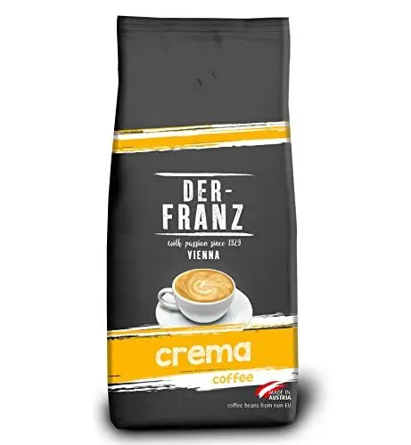 Produktbild: DER-FRANZ Kaffee Crema, Intensität 4/5, 100% Arabica, ganze Kaffeebohnen, 1000g