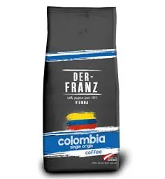 Produktbild: Der-Franz Columbia Single Origin Kaffee, Intensität 3/5, 100% Arabica, ganze Bohne, 1000 g