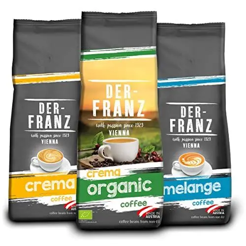 Produktbild: Der-Franz Kaffee Pack, gemahlen, 3 x 500 g, (1 x Crema, 1 x Melange, 1 x Crema Organic)