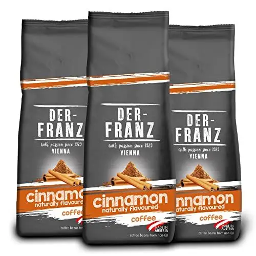 Produktbild: Der-Franz Kaffee, aromatisiert mit Zimt, Arabica und Robusta Kaffeebohnen, 3 x 500 g