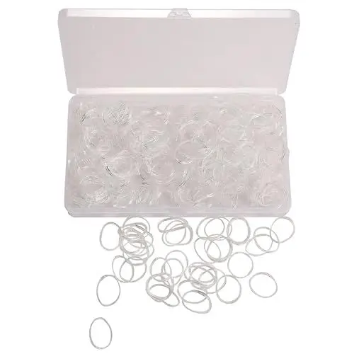 Produktbild: DERICOR Haargummis, 300 Stück Elastische Haargummis, Haargummi Mädchen, Haargummi Klein (Transparent, M)