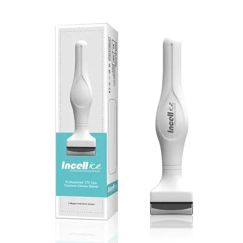Produktbild: Derma Stamp - INCELLICE Dermastamp 1,5mm, Microneedle Stamp 175 Titanium Nadeln Derma Stamper für Haar und Bart, Professionelle Microneedling Stempel für Hautpflege Frauen und Männer