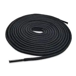 Produktbild: Dernolsea 2 Paar Schnürsenkel Rund, Runde Schuhbänder 4mm Reißfest für Wanderschuhe, Arbeitsschuhe und Sportschuhe Schwarz 110cm