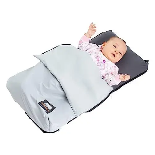 Produktbild: Deryan Air Traveller - Reisebett Baby mit Matratze - Baby Reisebett (Flugzeug) - 2 in 1 - Stuhl und Bett - Mit Tragetrasche und Matratze - 75x45x6cm