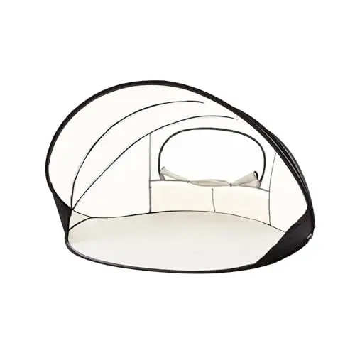 Produktbild: Deryan Strandmuschel Pop Up Strandzelt XXL - Strandzelt für Erwachsen, Kinder und Baby - 2-4 Personen - Reißverschlusstür, UV-Schutz 50+, Windschutz und herringen - Tragbares Wurfzelt - Cream