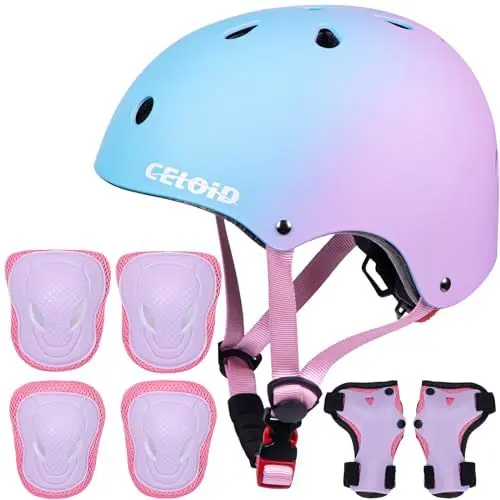 Produktbild: DE-RZ301-Kids Helmet-Set-Blue pink-S