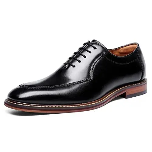 Produktbild: DESAI Herren Businessschuhe Hochzeitsschuhe Leder Oxford Anzugschuhe, Schwarz, 47 EU