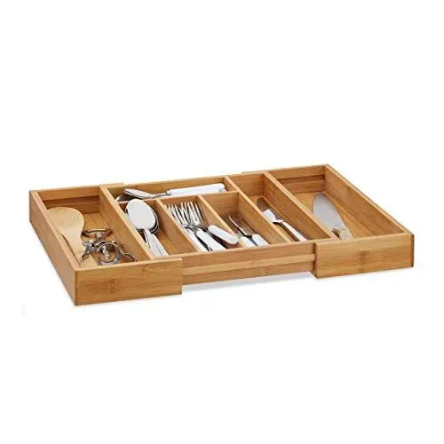 Produktbild: Desconocido 555Y27 Besteckkasten aus Bambus, ausziehbar, 33.5 cm x 28 cm-45 cm