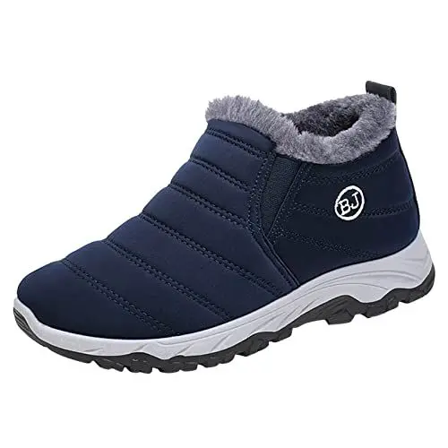 Produktbild: Desert Boots Herren Militär Stiefel Mode Winter Herren Schneestiefel flacher rutschfest wasserdicht einfarbig High Top kurz warm und bequem Neoprenschuhe Kampfstiefel Herren Gummistiefel (Blue, 44)