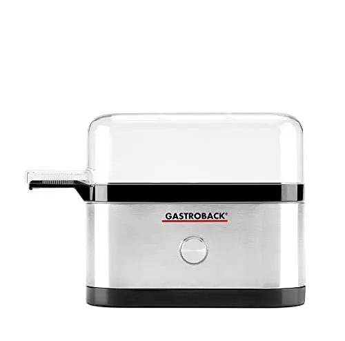 Produktbild: GASTROBACK Mini Eierkocher 3 Eier inkl. Eierpiekser Eierstecher - Egg Boiler / Egg Cooker - Eierhalter zum Kochen - Perfekt weich gekochte Frühstückseier - Egg Poacher für Pochierte Eier mit Eipick