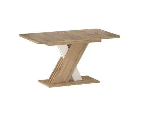 Produktbild: Design Esstisch GS-555 Eiche Wotan - Weiß matt ausziehbar 140-180 cm