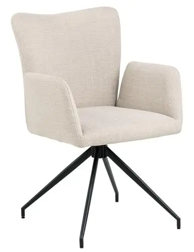 Produktbild: Design Esszimmerstuhl STA-1 Stuhl drehbar Stühle Stoff, Farbe:Beige